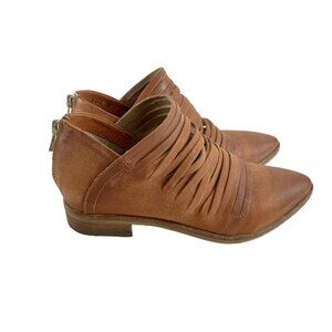 Free People Womens Boots Brown Lost Valley Ankle Bootie Leather Pointed Toe 7.5